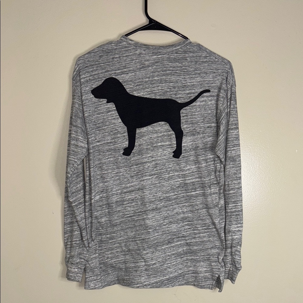 6. PINK Victoria's Secret Gray and Black Athletic Dog Top